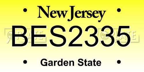 BES2335 New Jersey License Plate