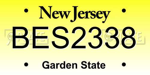 BES2338 New Jersey License Plate