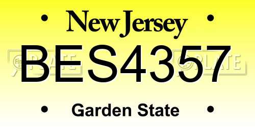 BES4357 New Jersey License Plate