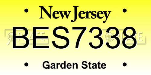 BES7338 New Jersey License Plate