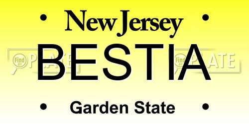 BESTIA New Jersey License Plate