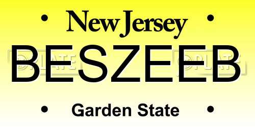 BESZEEB New Jersey License Plate