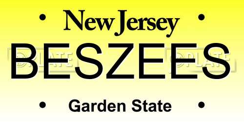 BESZEES New Jersey License Plate