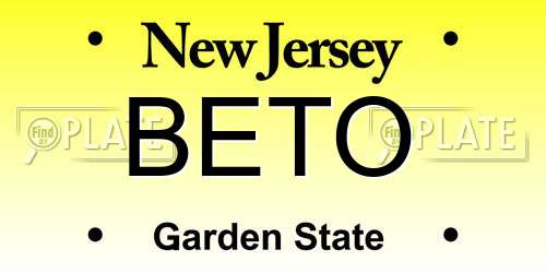 BETO New Jersey License Plate