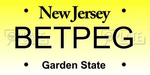 BETPEG New Jersey License Plate