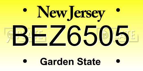 BEZ6505 New Jersey License Plate