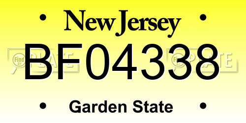 BF04338 New Jersey License Plate