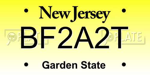 BF2A2T New Jersey License Plate