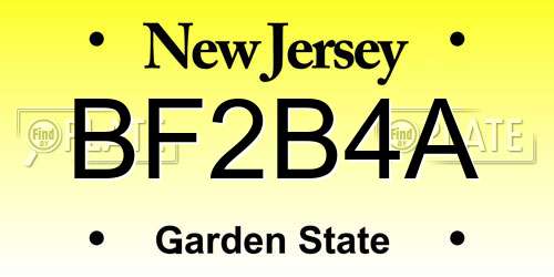 BF2B4A New Jersey License Plate