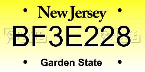 BF3E228 New Jersey License Plate