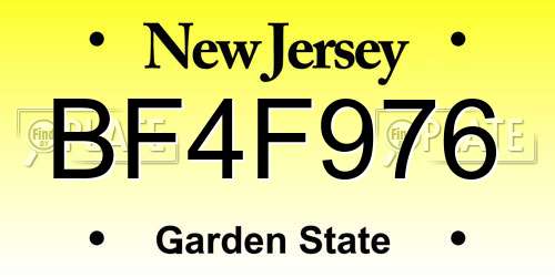 BF4F976 New Jersey License Plate