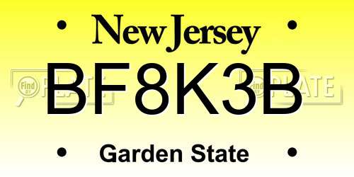 BF8K3B New Jersey License Plate