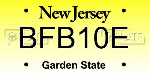 BFB10E New Jersey License Plate
