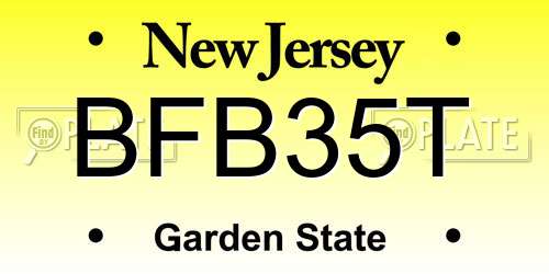 BFB35T New Jersey License Plate