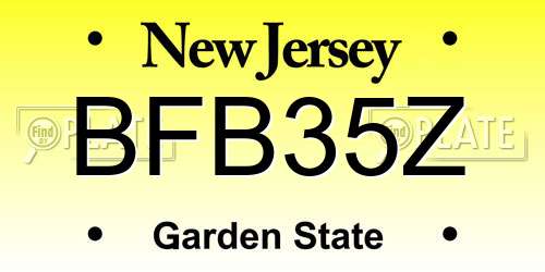 BFB35Z New Jersey License Plate