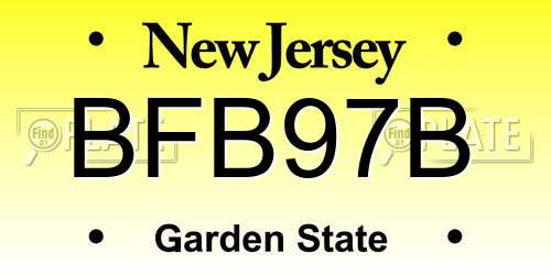 BFB97B New Jersey License Plate