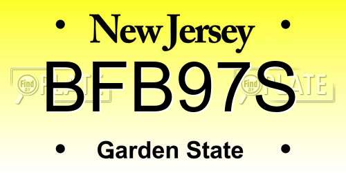 BFB97S New Jersey License Plate