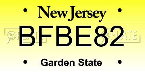 BFBE82 New Jersey License Plate