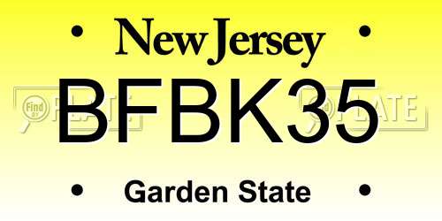 BFBK35 New Jersey License Plate