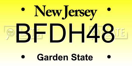 BFDH48 New Jersey License Plate