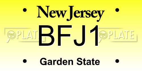BFJ1 New Jersey License Plate