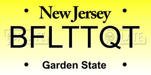 BFLTTQT New Jersey License Plate