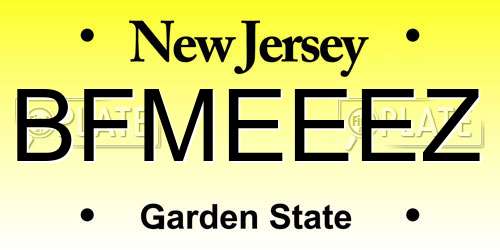 BFMEEEZ New Jersey License Plate