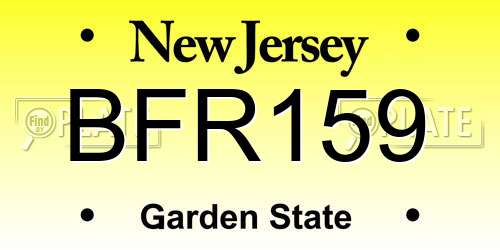 BFR159 New Jersey License Plate