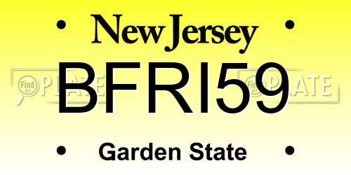 BFRI59 New Jersey License Plate