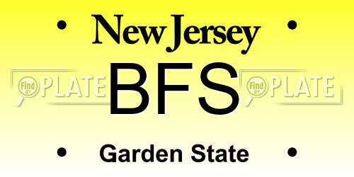 BFS New Jersey License Plate