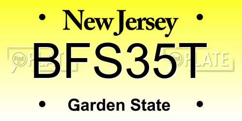BFS35T New Jersey License Plate