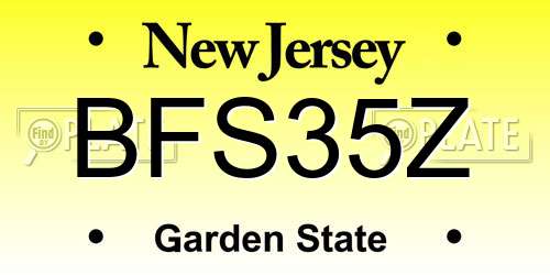 BFS35Z New Jersey License Plate