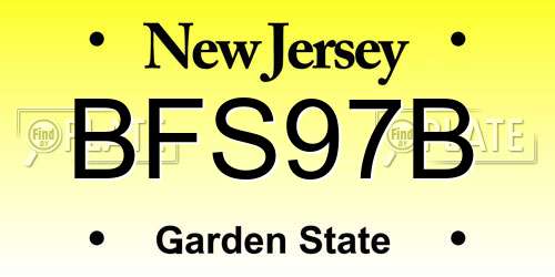 BFS97B New Jersey License Plate