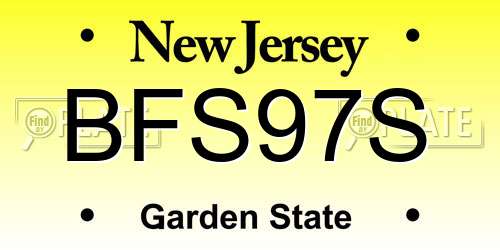 BFS97S New Jersey License Plate