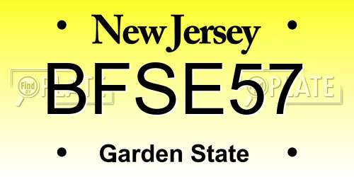 BFSE57 New Jersey License Plate