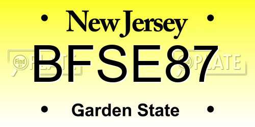 BFSE87 New Jersey License Plate