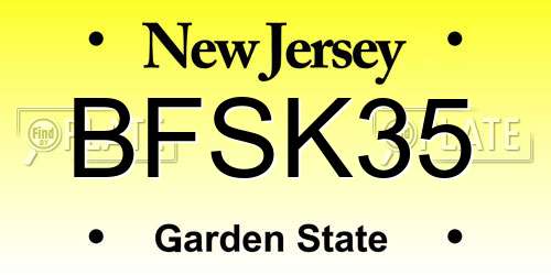 BFSK35 New Jersey License Plate