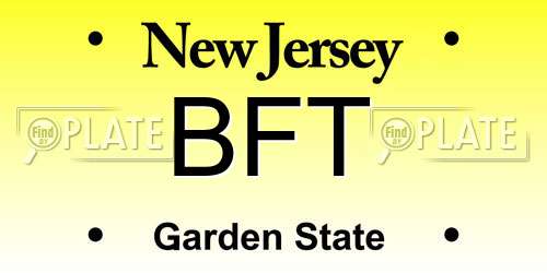 BFT New Jersey License Plate