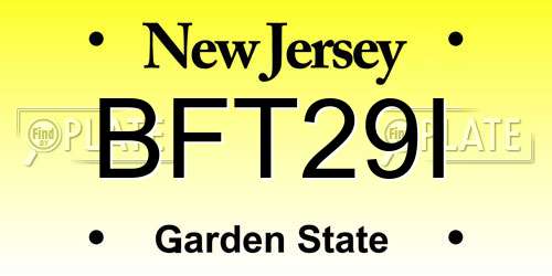 BFT29I New Jersey License Plate