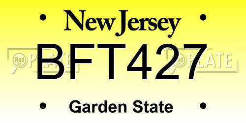 BFT427 New Jersey License Plate