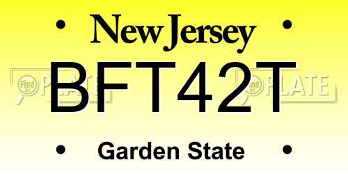 BFT42T New Jersey License Plate
