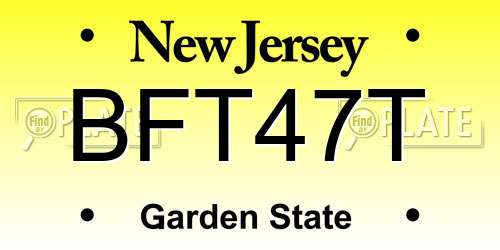 BFT47T New Jersey License Plate