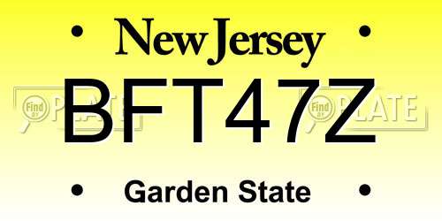 BFT47Z New Jersey License Plate