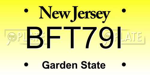 BFT79I New Jersey License Plate