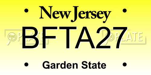 BFTA27 New Jersey License Plate