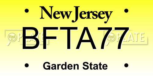 BFTA77 New Jersey License Plate