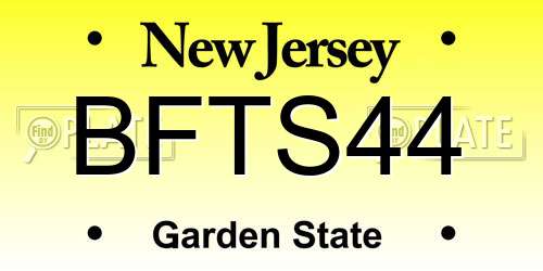 BFTS44 New Jersey License Plate