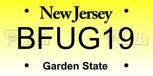 BFUG19 New Jersey License Plate
