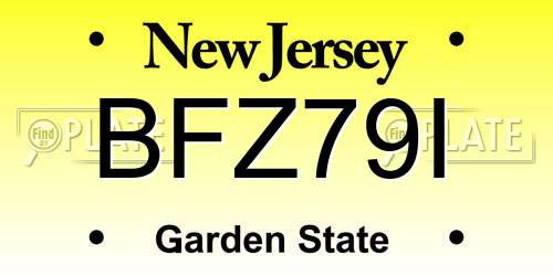 BFZ79I New Jersey License Plate