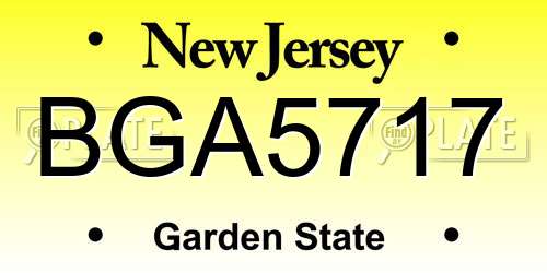 BGA5717 New Jersey License Plate